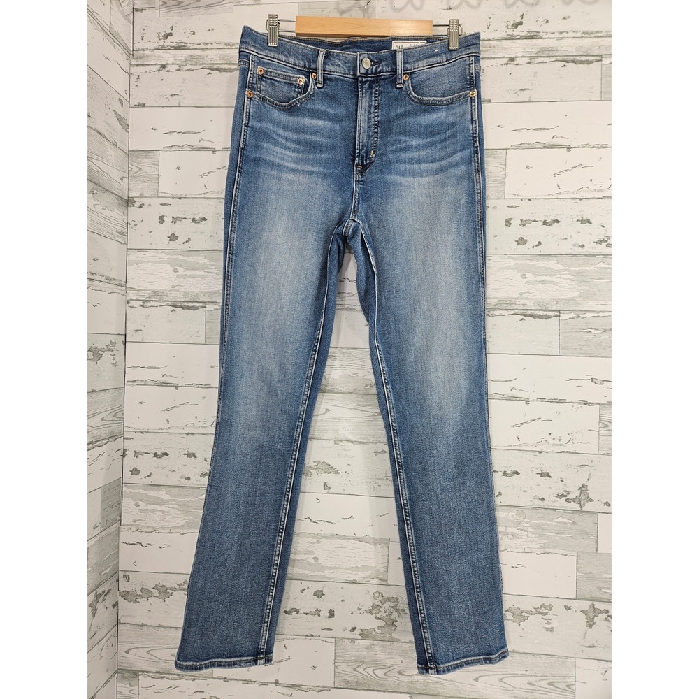Gap Vintage Slim High Rise Jeans Medium Indigo Blue Denim Women 31 12T